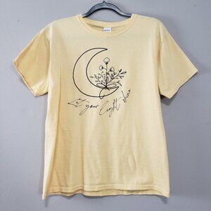Yellow Let Your Light Shine Moon Floral Tee XL Youth